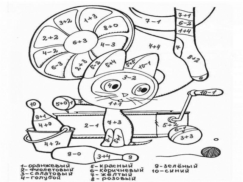 Интерактивная раскраска "Сложение и вычитание до 10"