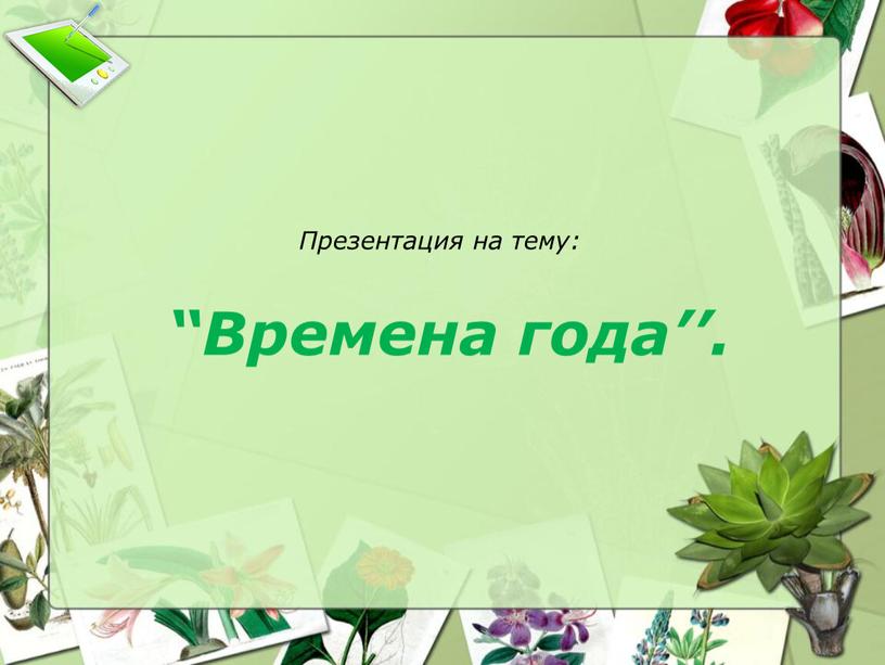 Презентация на тему: “Времена года’’