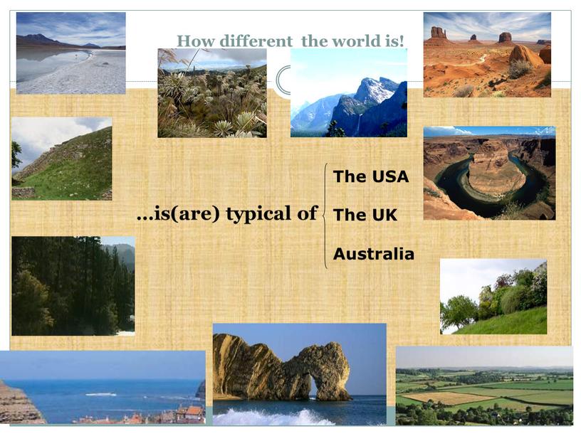 How different the world is! …is(are) typical of