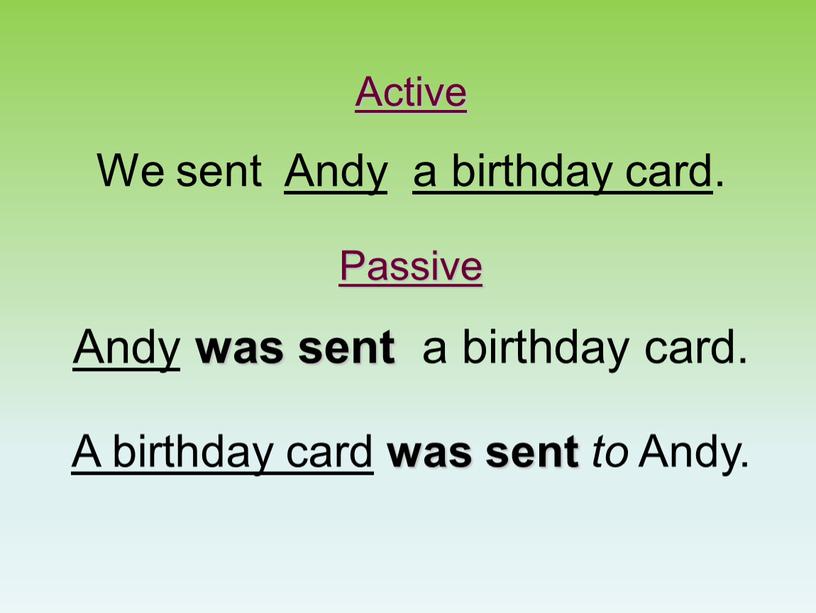 Active We sent Andy a birthday card