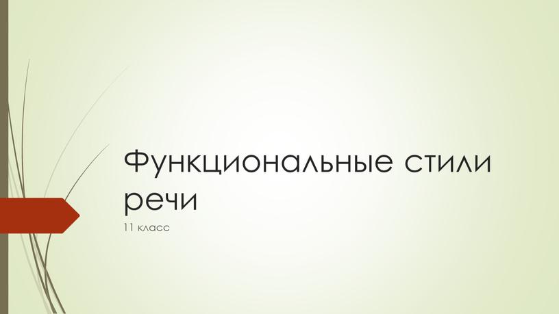 Функциональные стили речи 11 класс