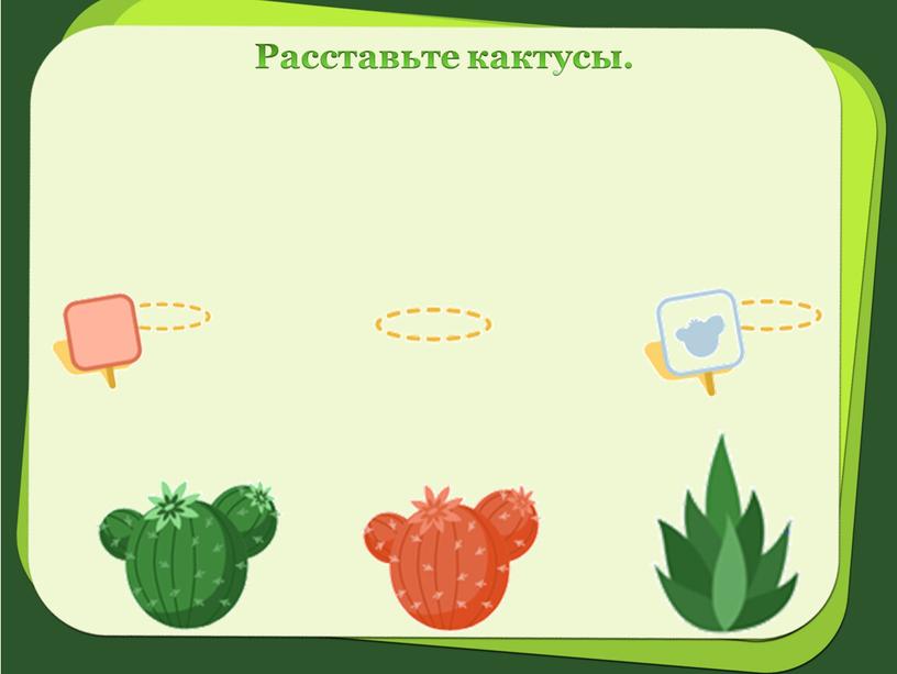 Расставьте кактусы.