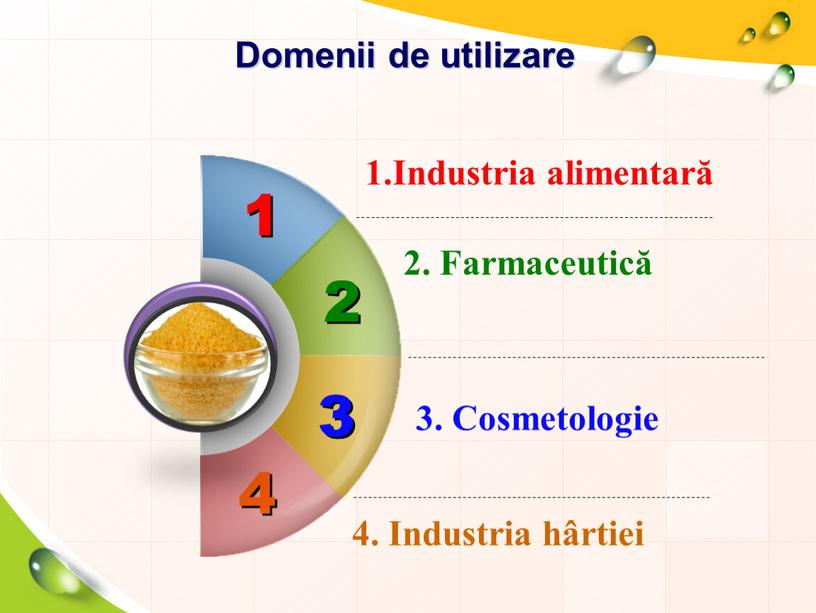 Domenii de utilizare 1 4 1.Industria alimentară 2