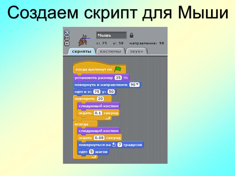 Создаем скрипт для Мыши