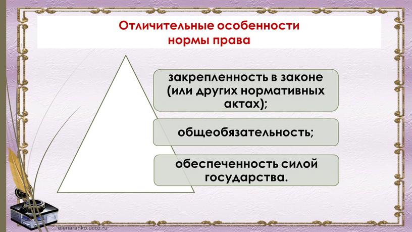 Отличительные особенности нормы права