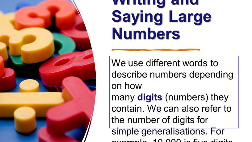 Writing and Saying Large Numbers