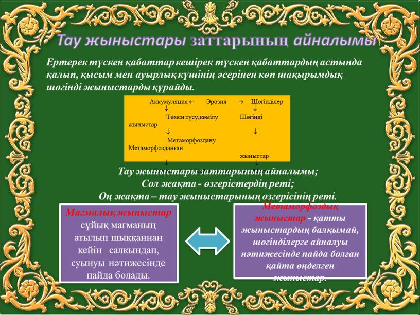 Аккумуляция ¬ Эрозия ®