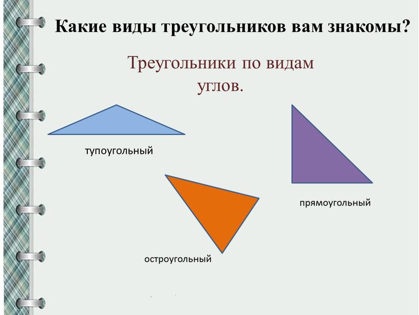 Какие виды треугольников вам знакомы?