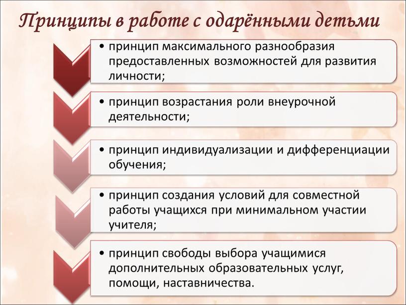 Принципы в работе с одарёнными детьми