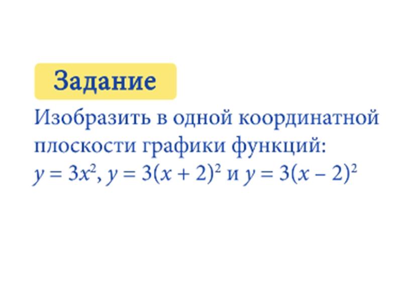 Построение графика функции у = а (х – m)² + n