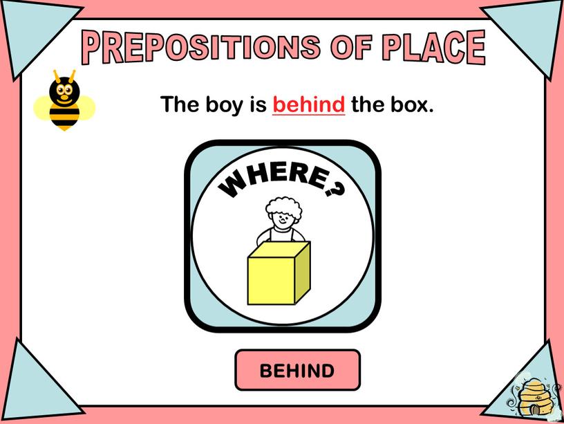 PREPOSITIONS OF PLACE BEHIND WHERE?