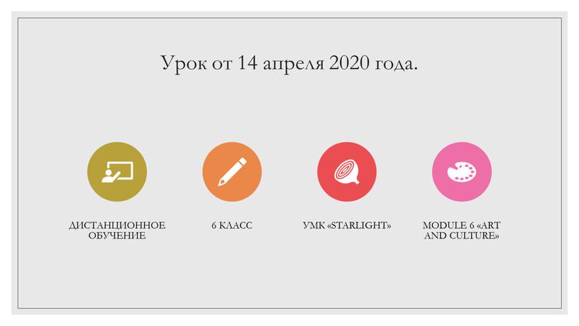 Урок от 14 апреля 2020 года.