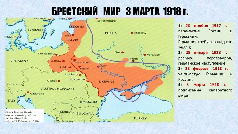 БРЕСТСКИЙ МИР 3 МАРТА 1918 г