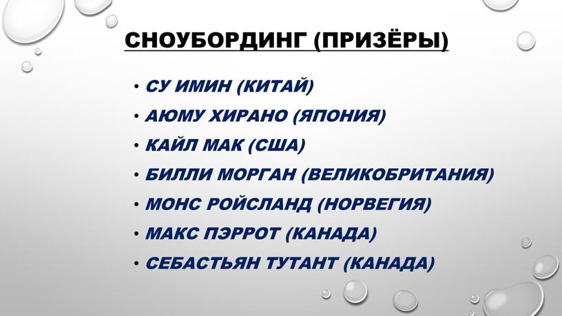 Сноубординг (призёры) Су Имин (Китай)