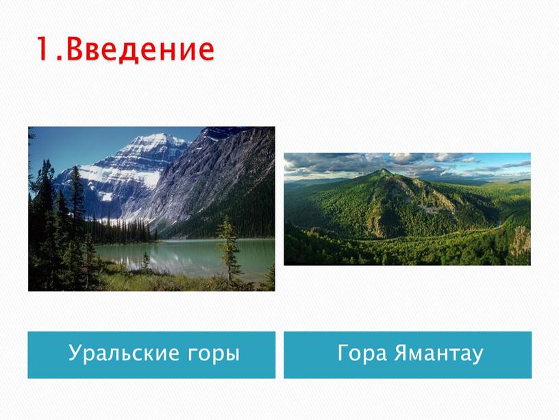 Введение Уральские горы Гора Ямантау