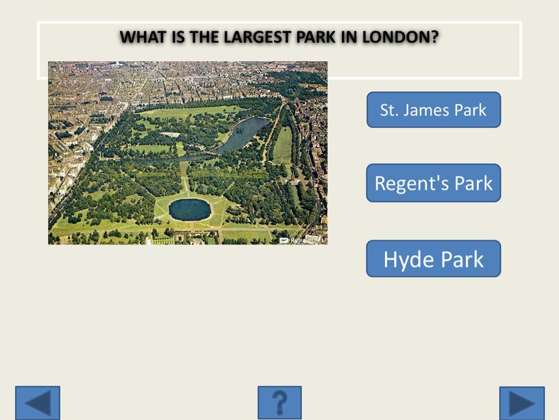 St. James Park Regent's Park Hyde