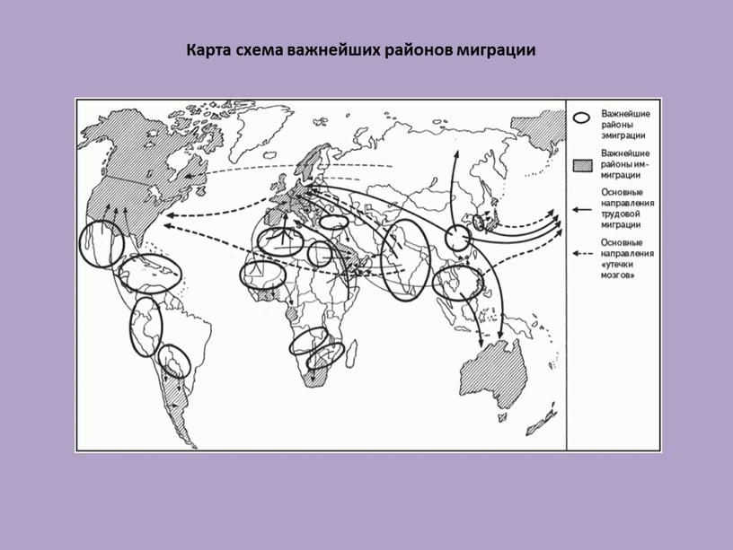 Карта схема важнейших районов миграции