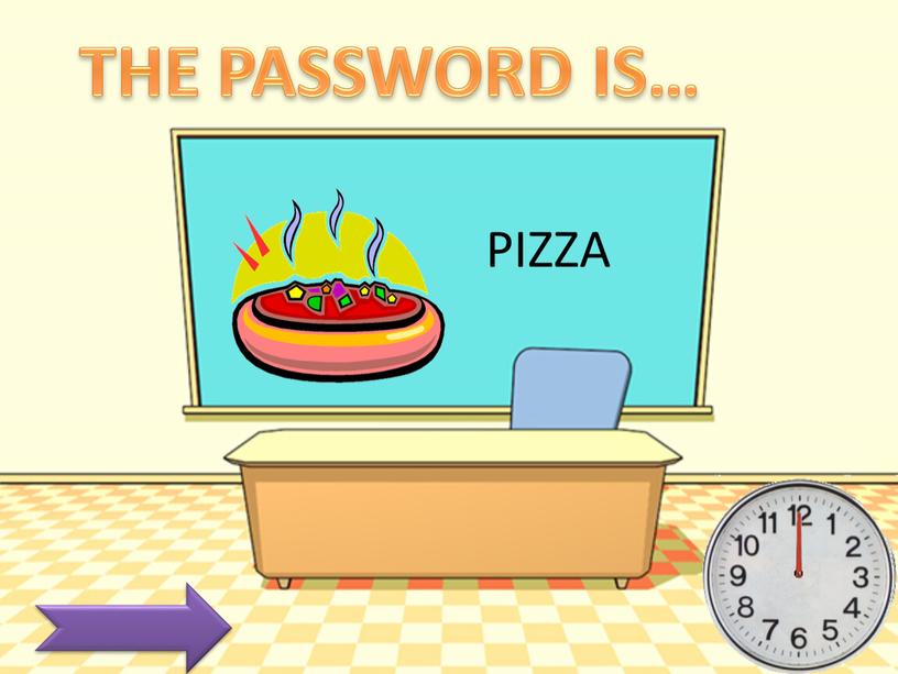 PIZZA THE PASSWORD IS…