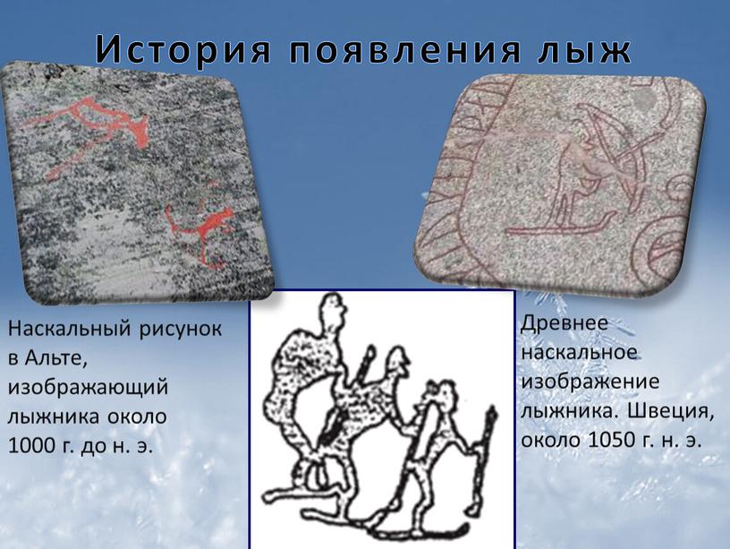 История появления лыж Наскальный рисунок в