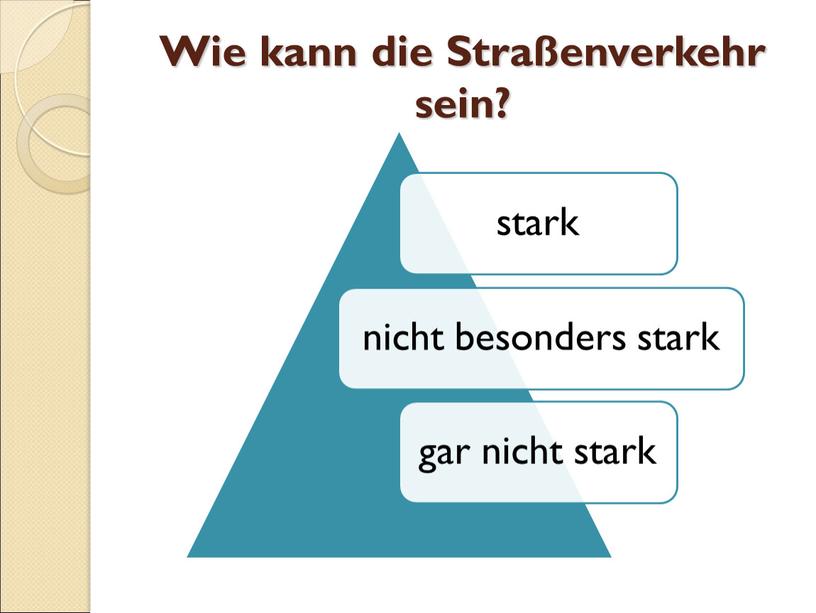 Wie kann die Straßenverkehr sein?