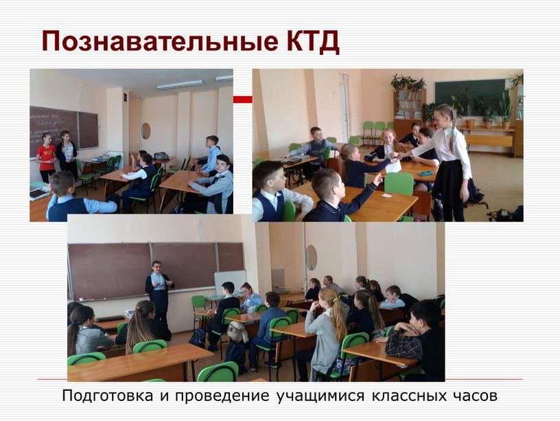 Познавательные КТД Подготовка и проведение учащимися классных часов