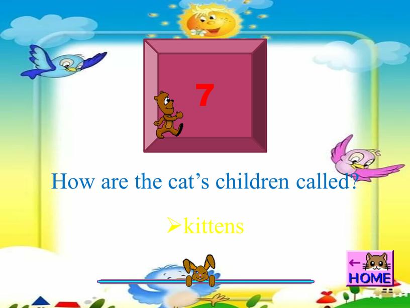 How are the cat’s children called? kittens