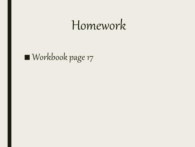 Homework Workbook page 17