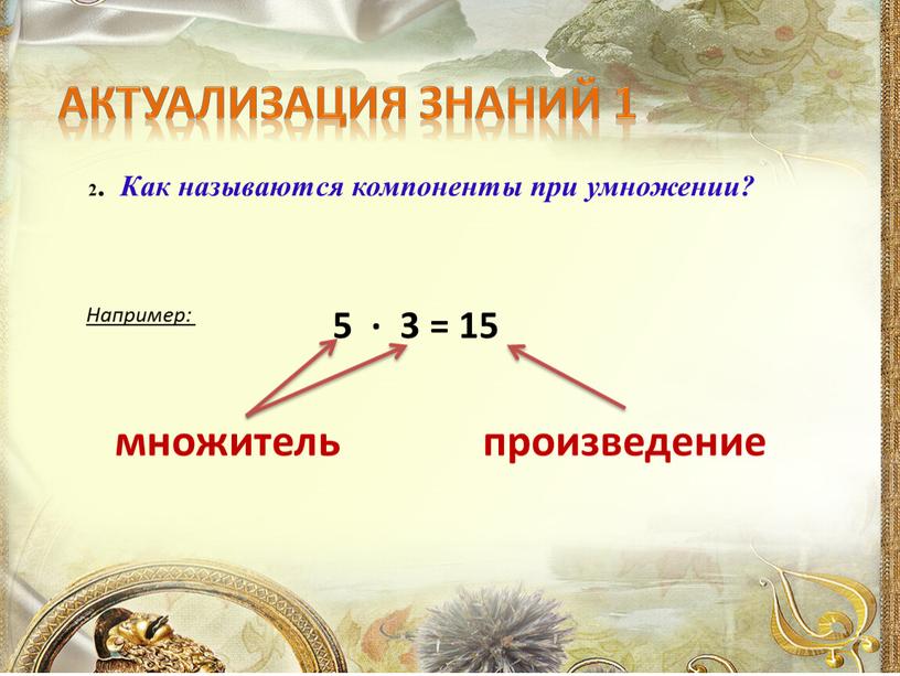 Как называются компоненты при умножении?