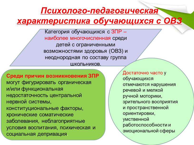 Психолого-педагогическая характеристика обучающихся с