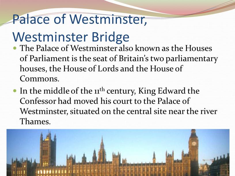 Palace of Westminster, Westminster