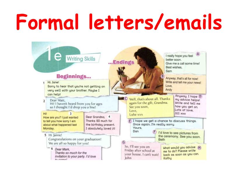 Formal letters/emails