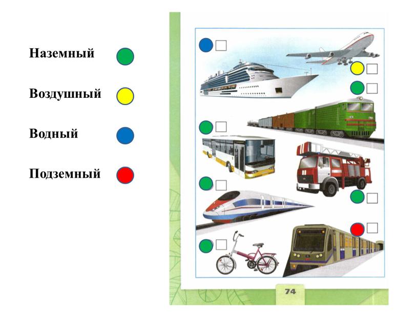 Наземный Воздушный Водный Подземный