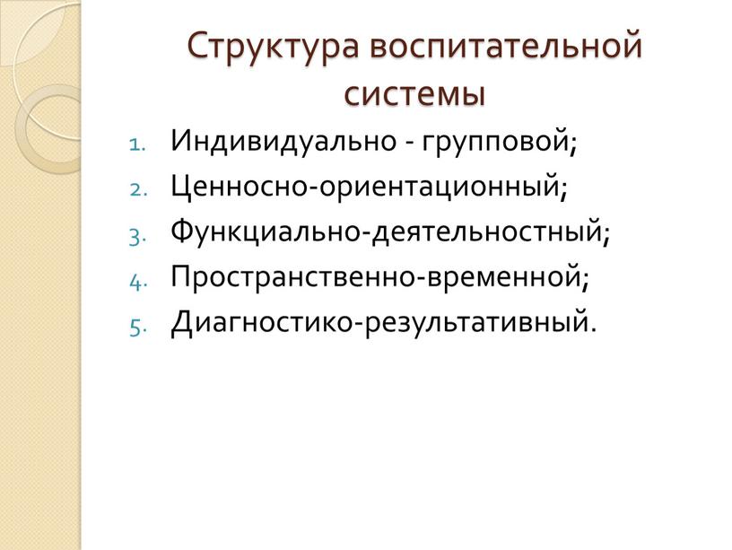 Структура воспитательной системы