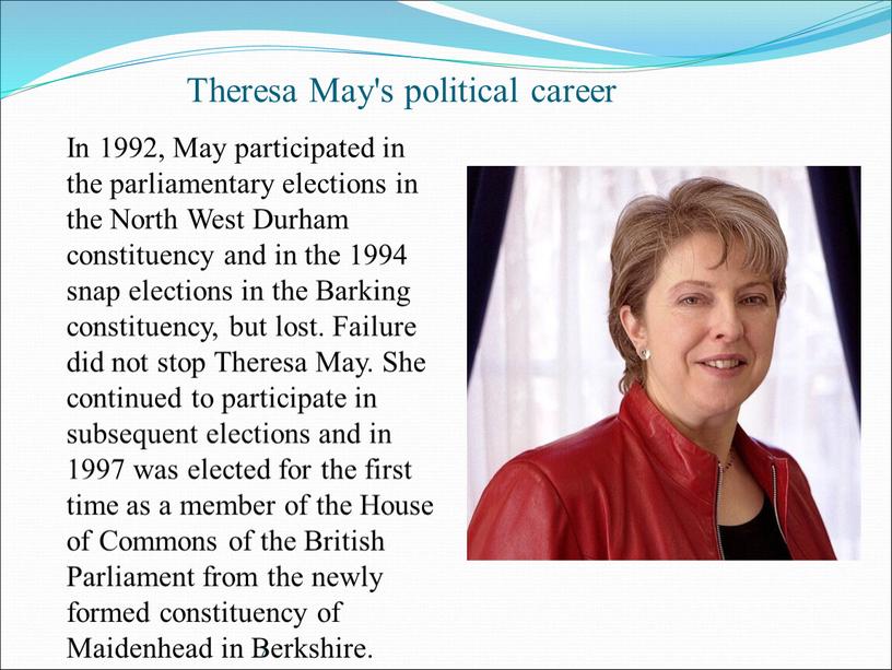 Theresa May's political career