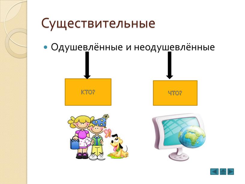 Существительные Одушевлённые и неодушевлённые