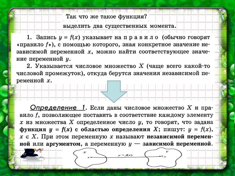 Презентация урока "Определение числовой функции"(9 класс)