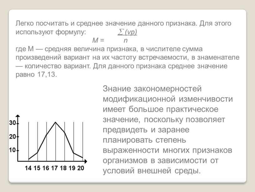 Легко посчитать и среднее значение данного признака