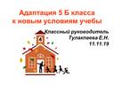 Обложка для материала Адаптация учащихся 5 класса по предмету английский язык