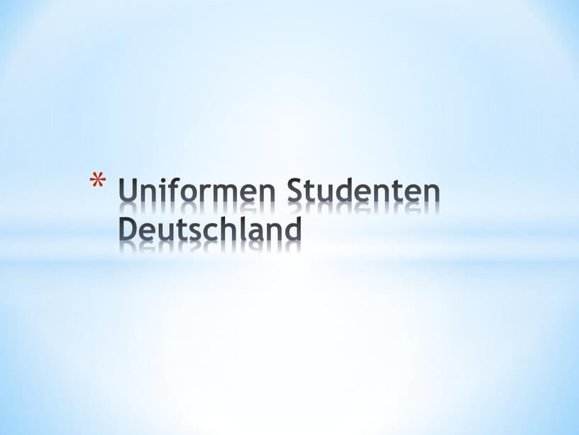Uniformen Studenten Deutschland