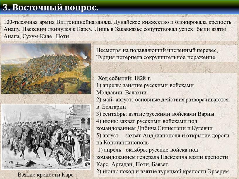 Витгеншнейна заняла Дунайское княжество и блокировала крепость