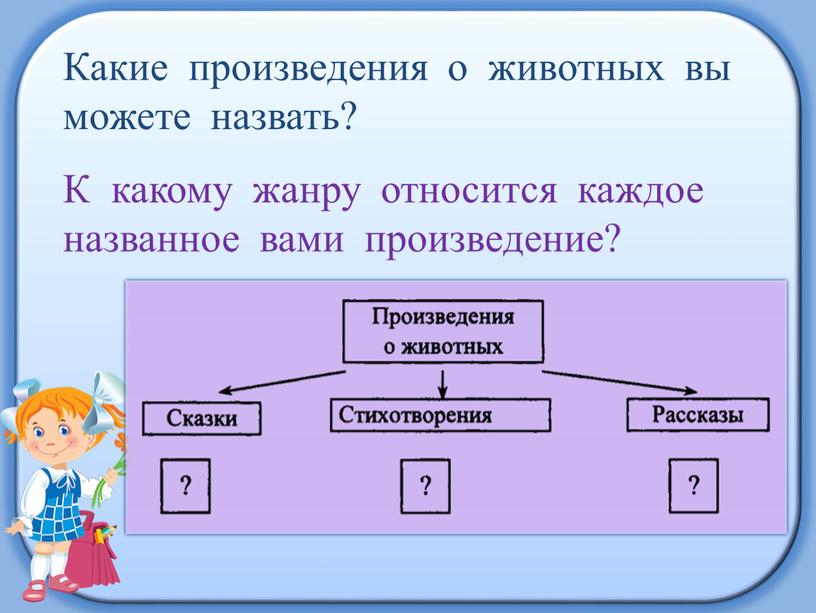 Какие произведения о животных вы можете назвать?