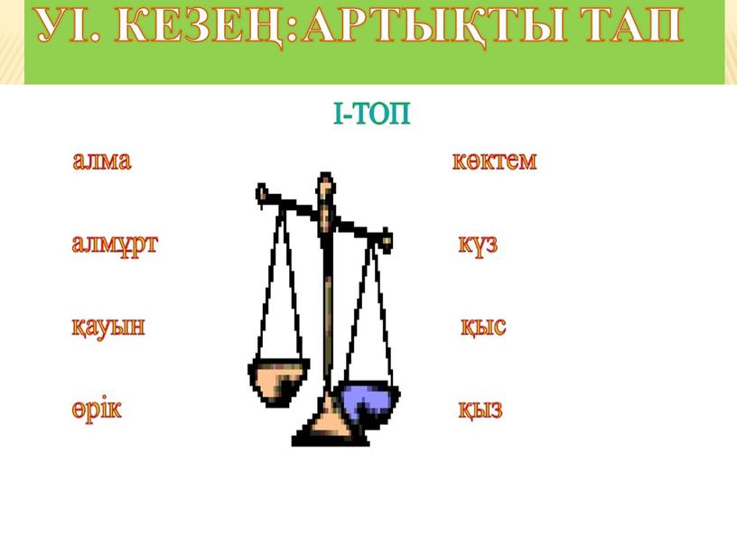 УІ. Кезең:Артықты тап