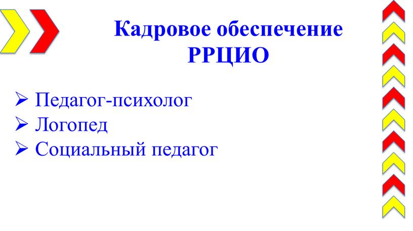 Кадровое обеспечение РРЦИО Педагог-психолог