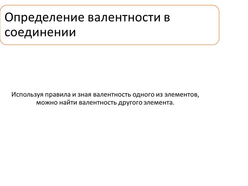 Определение валентности в соединении