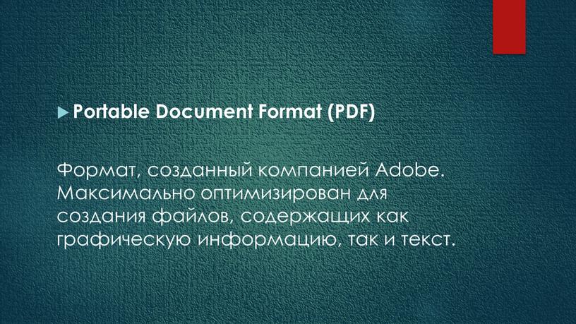 Portable Document Format (PDF)