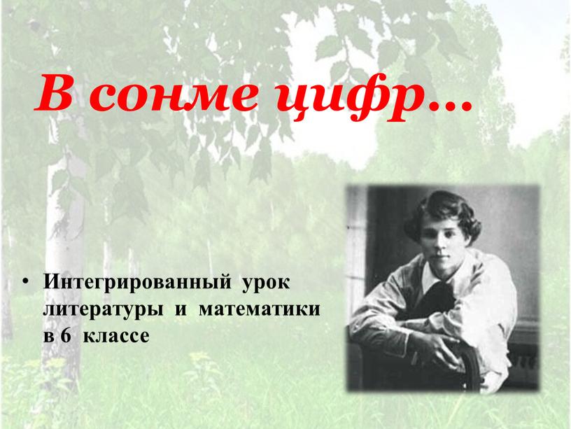 В сонме цифр… Интегрированный урок литературы и математики в 6 классе