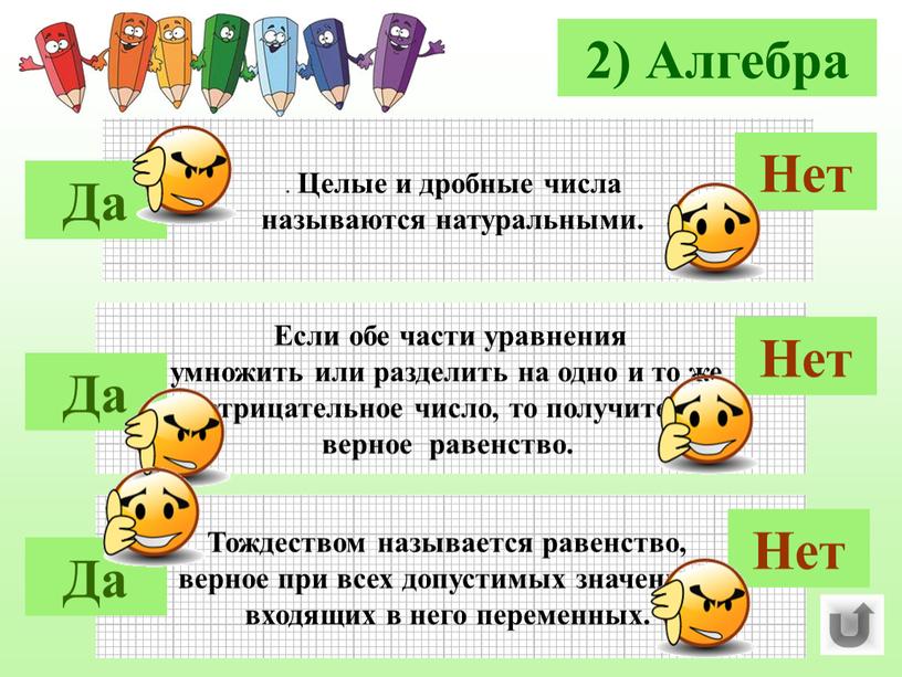 Алгебра . Целые и дробные числа называются натуральными