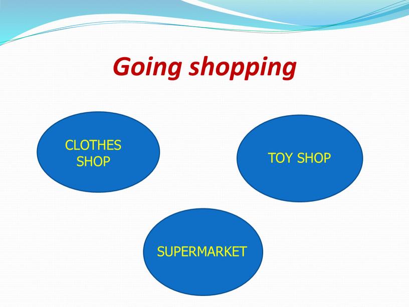 Going shopping CLOTHES SHOP TOY