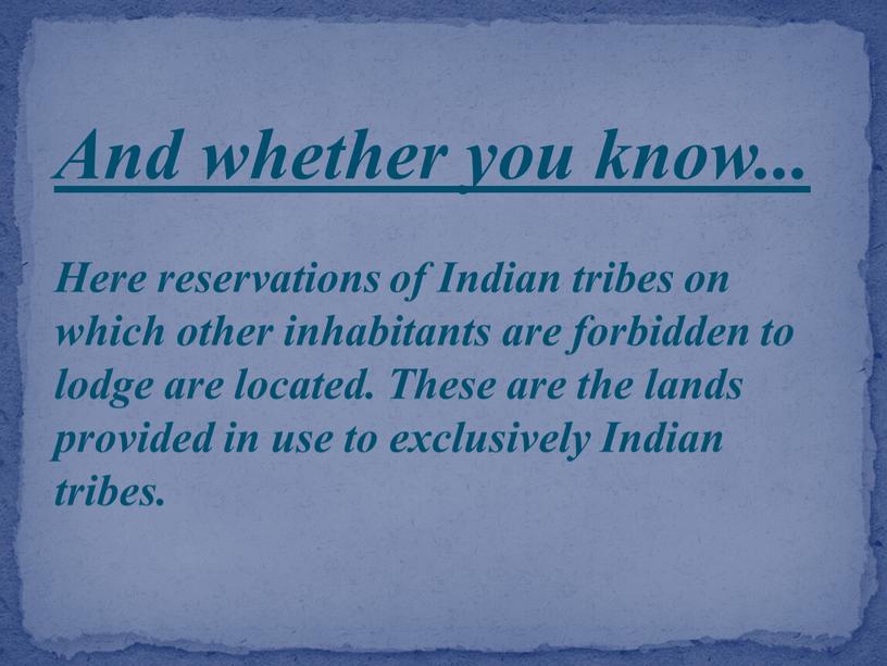 And whether you know... Here reservations of