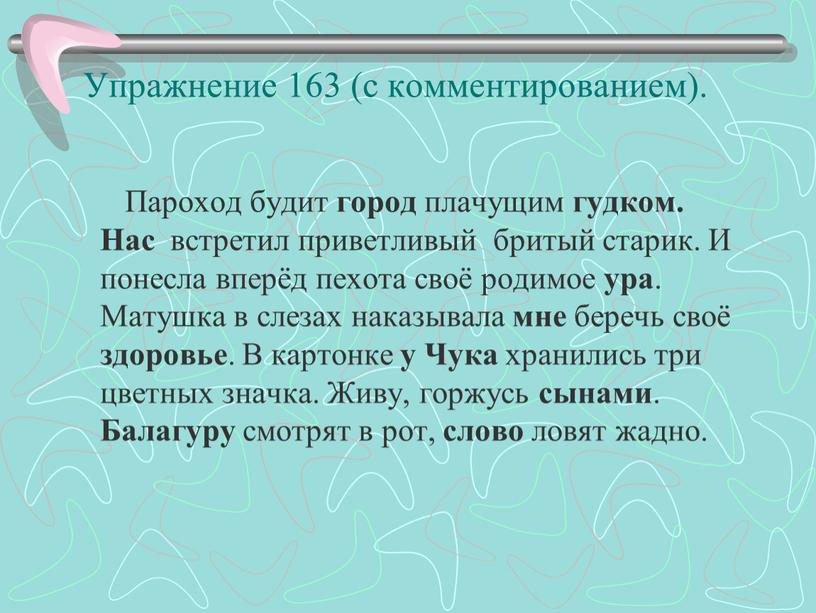 Упражнение 163 (с комментированием)